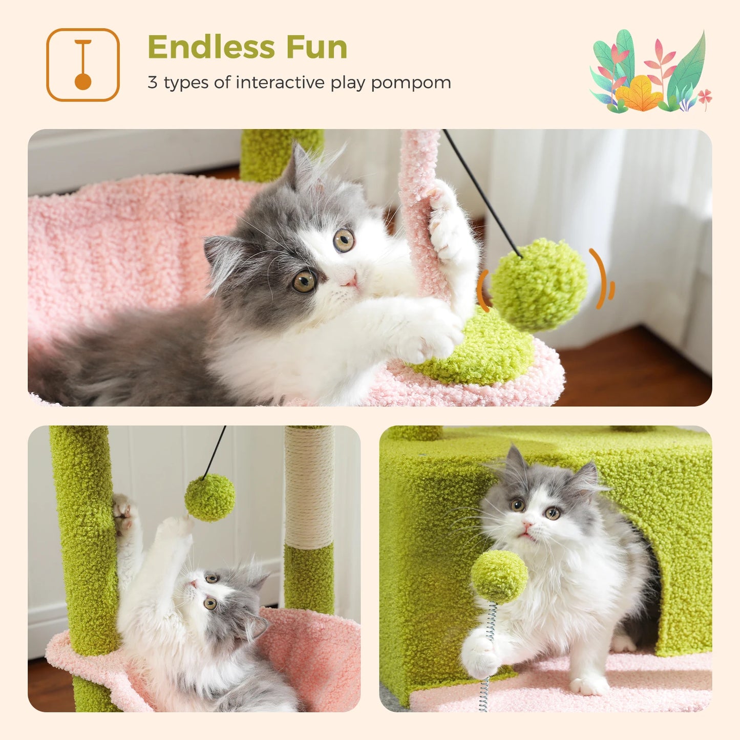 Multi-Level Cat Tower with Scratching Posts