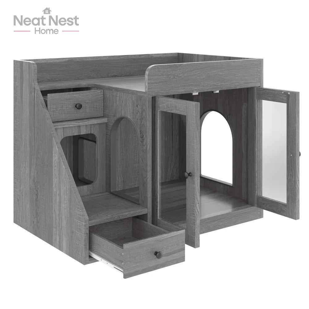 Cat Litter Box Enclosure with Light