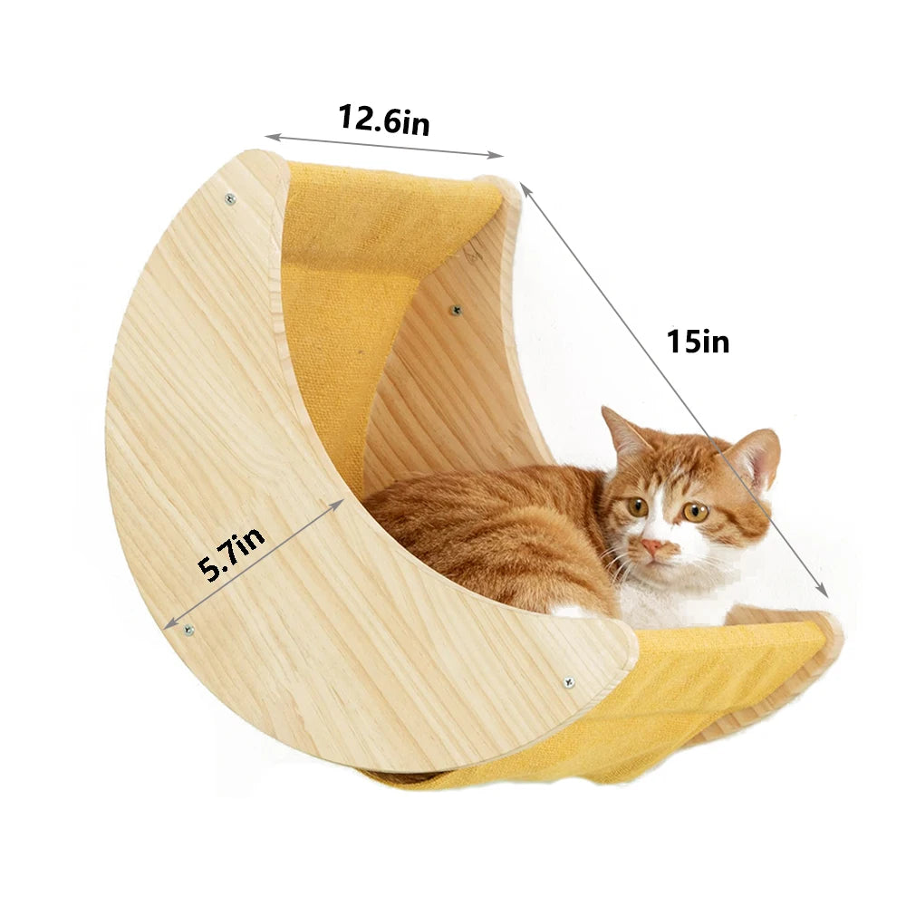 Moon Shaped Cat Shelf, Wall Hammock