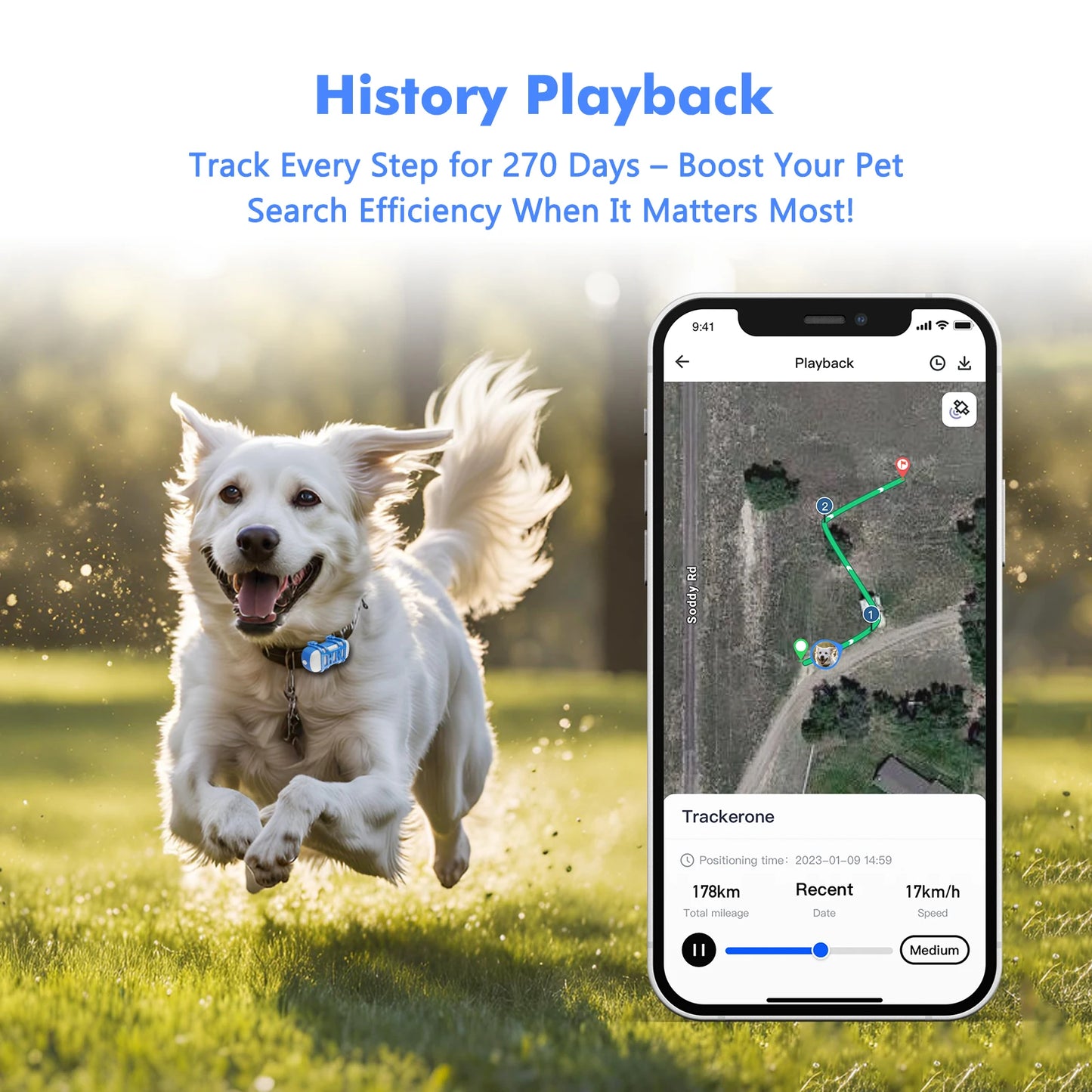 GPS Tracker for Pets - Waterproof Smart Locator