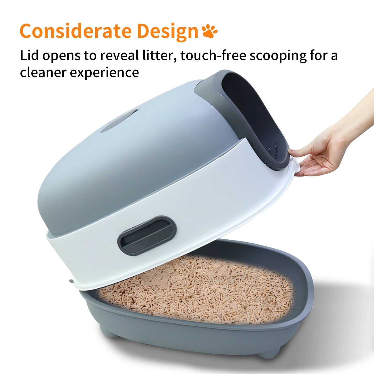 Oval Oblong Hooded Cat Litter Box
