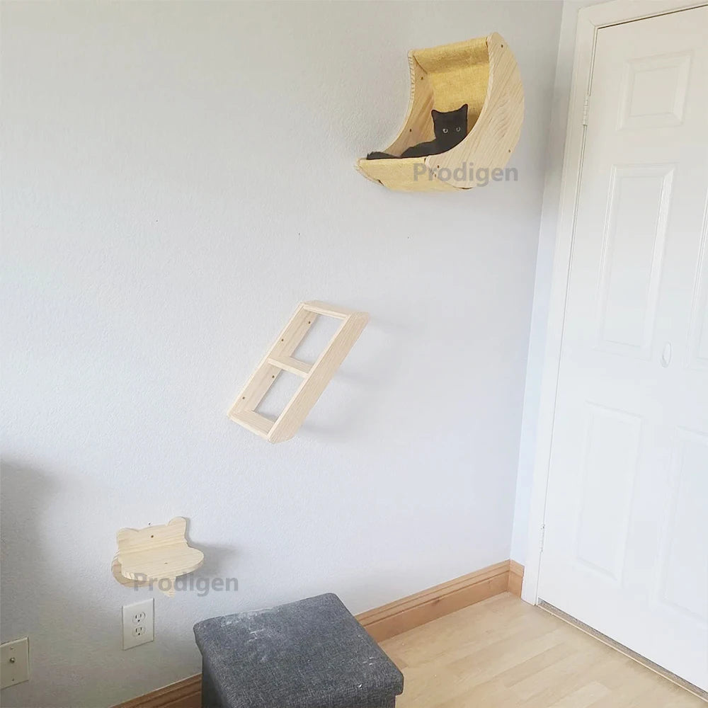 Moon Shaped Cat Shelf, Wall Hammock