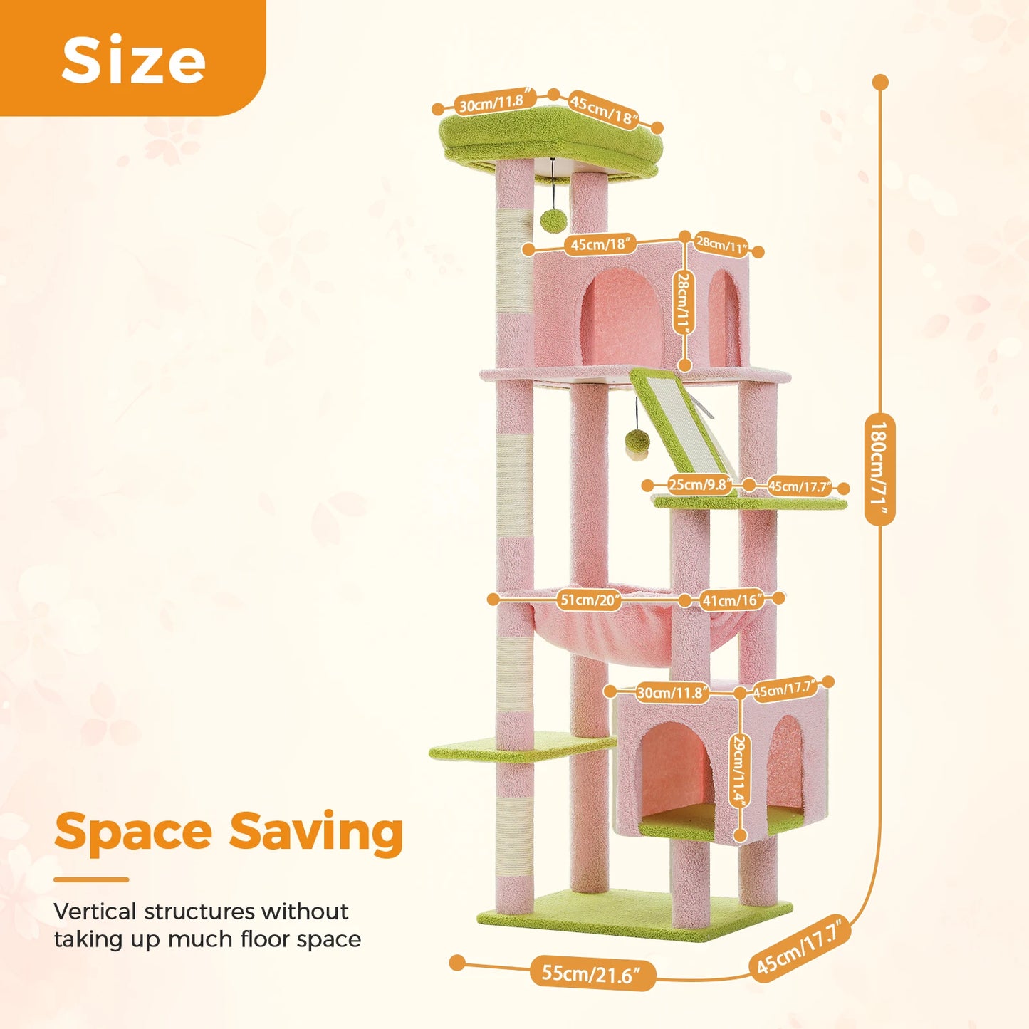 Multi-Level Cat Tree with 2 Cozy Condos