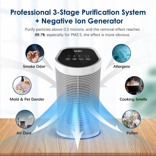 Air Purifier HEPA Filter with Ionizer, Pet dander
