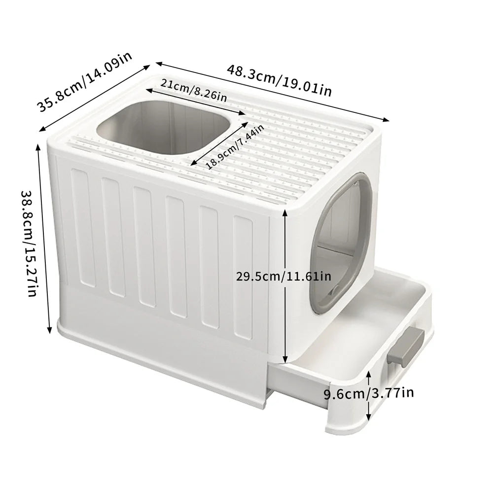 Large Covered Cat Litter Box