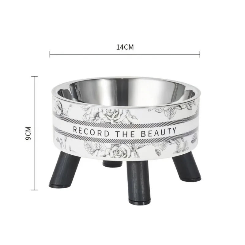 Elevated stainless steel cat bowl