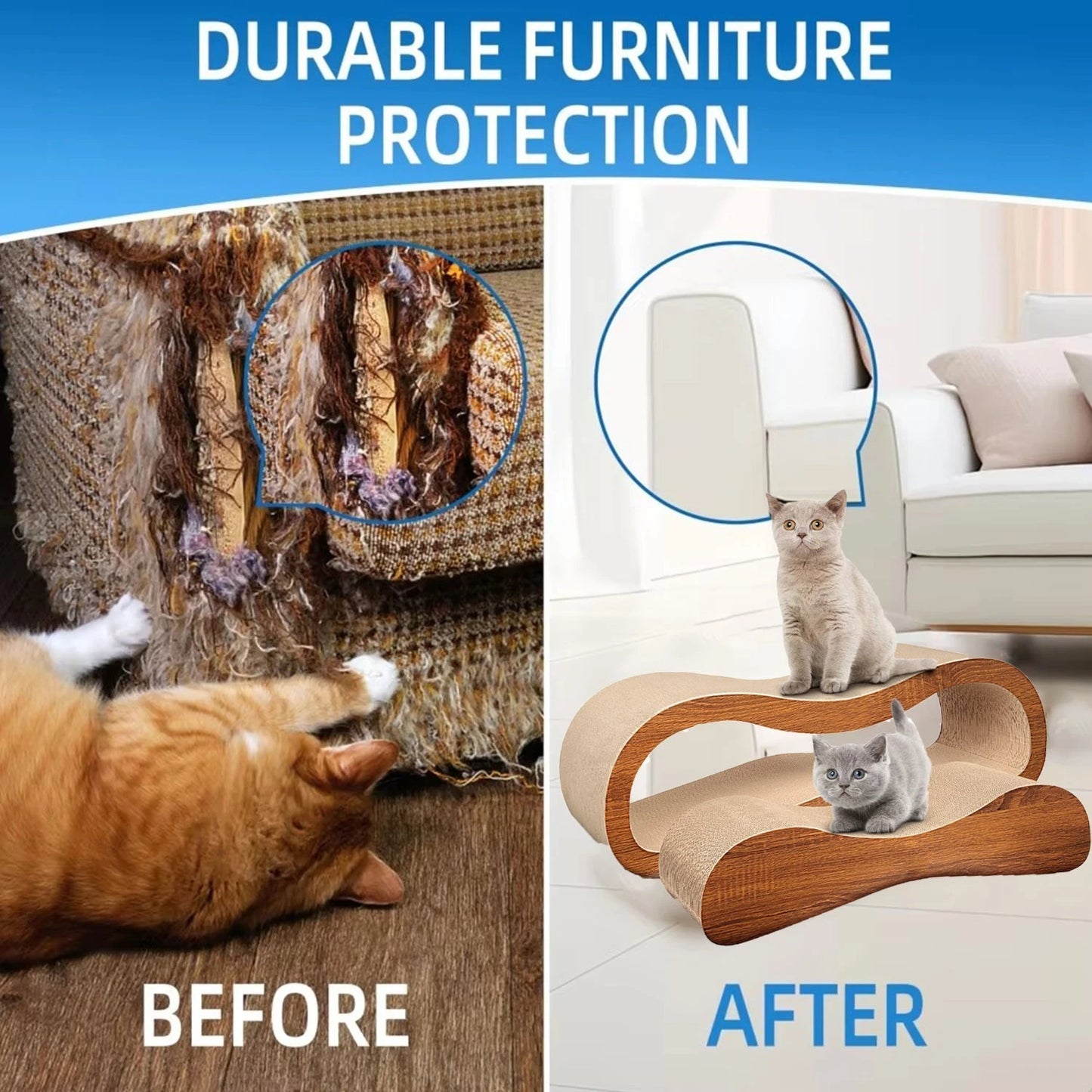 2 in 1 Cat Scratcher / Lounge Bed