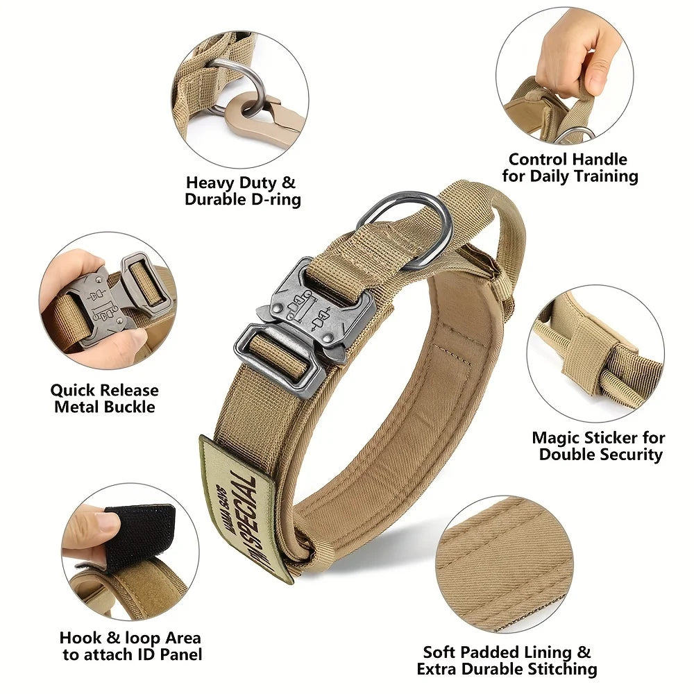 Large Dog Harness, Leash and Collar  with Patches