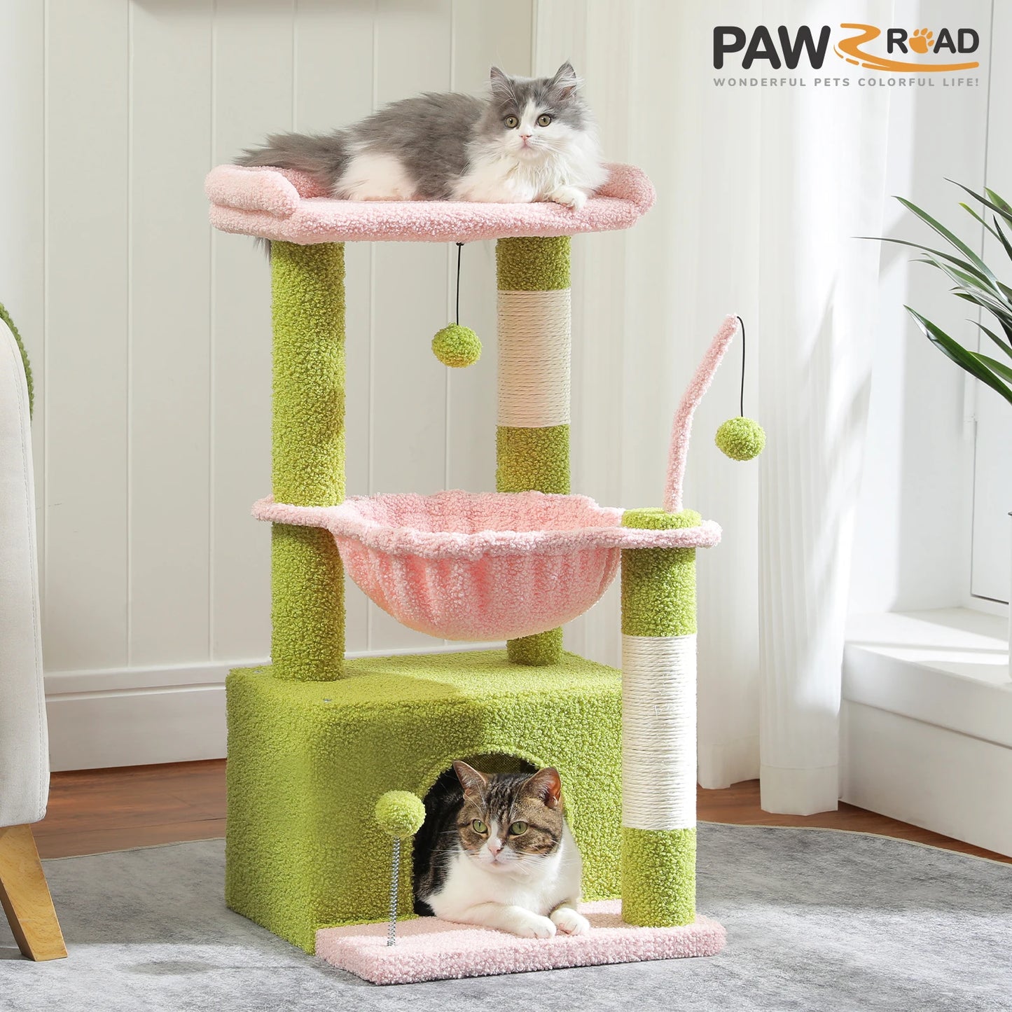 Multi-Level Cat Tower with Scratching Posts