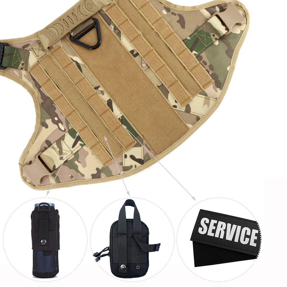 Large Dog Harness, Leash and Collar  with Patches