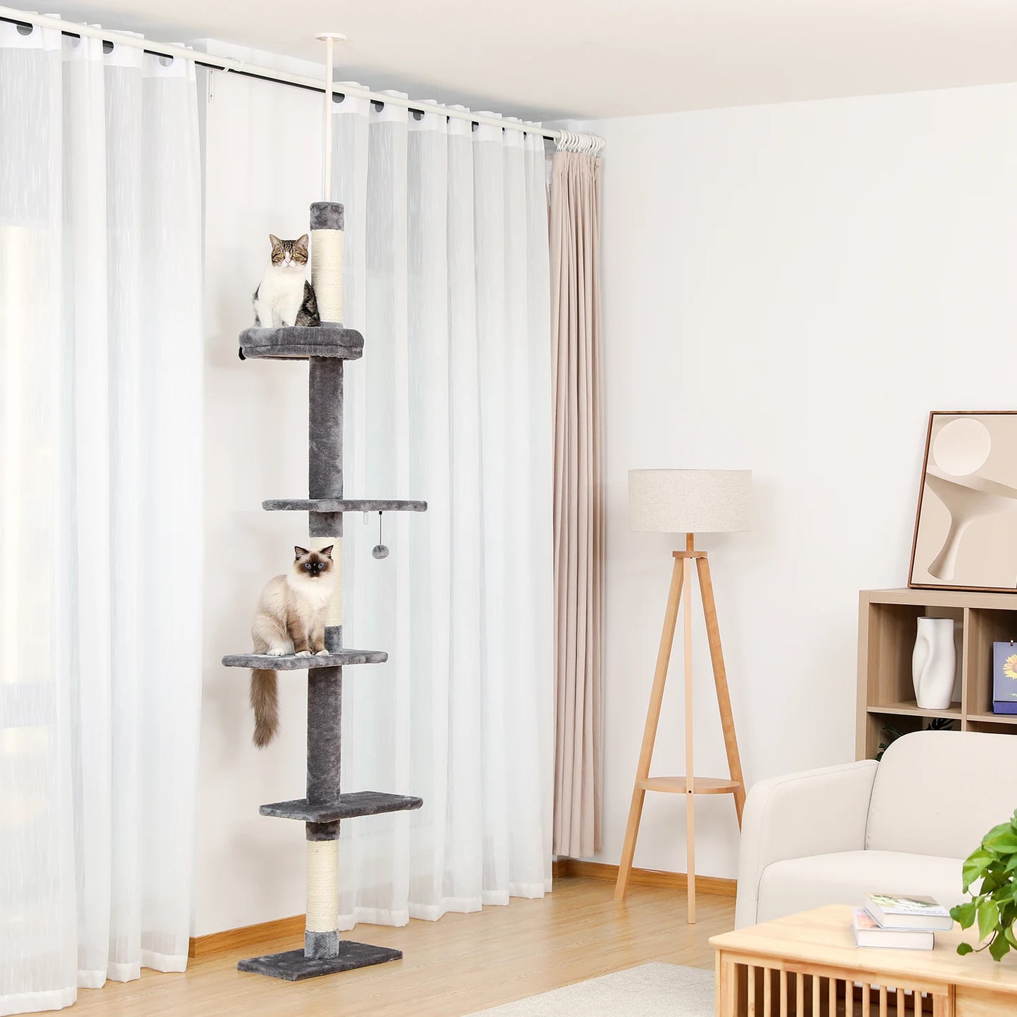 Cactus Cat Tree- Floor to Ceiling, Adjustable Height