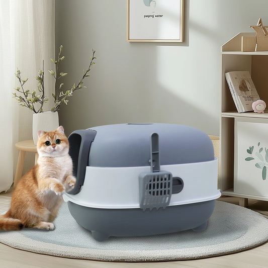 Oval Oblong Hooded Cat Litter Box