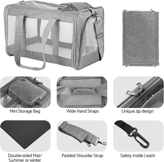 Airline-Approved Pet Carrier for Cats/Dogs