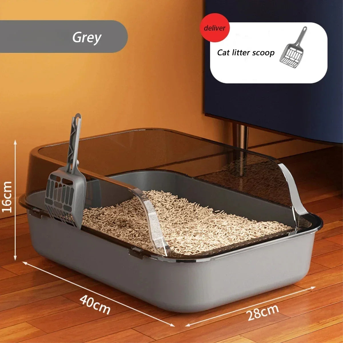 Large Capacity, Anti-Splash Litter Box
