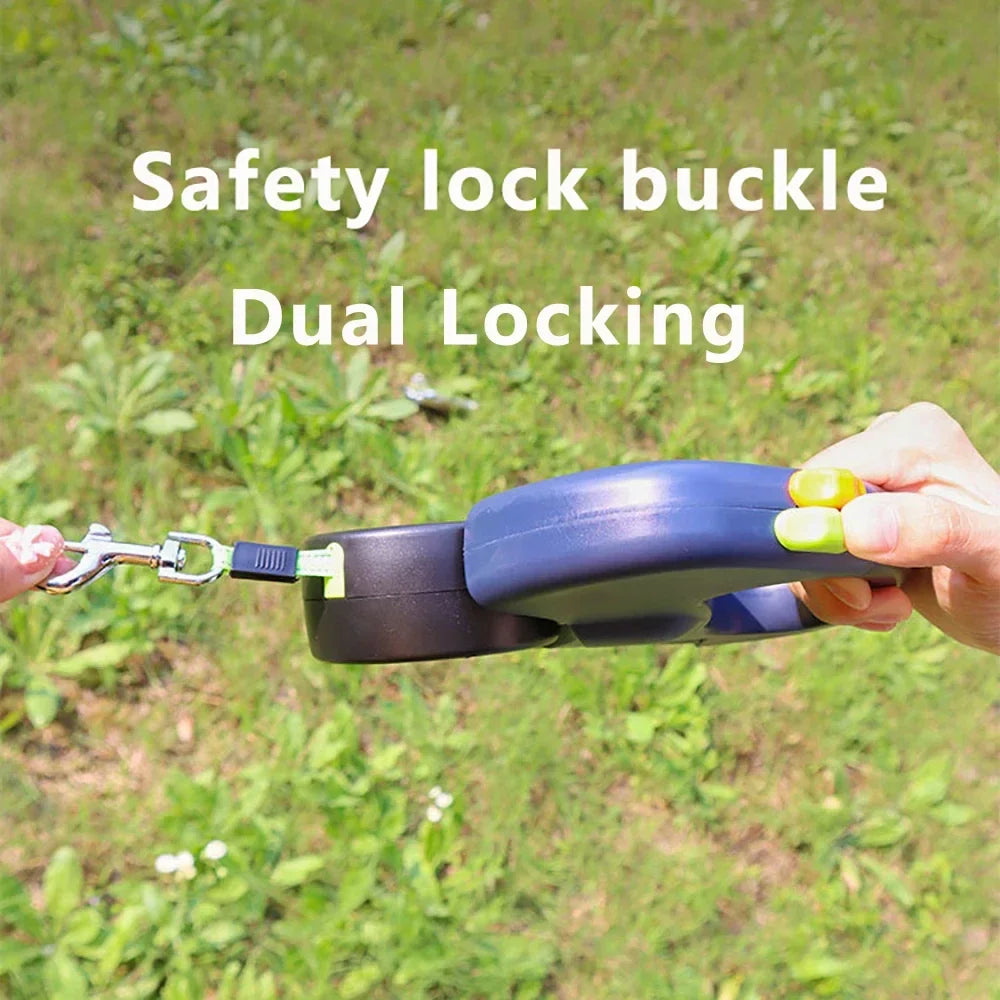 Retractable Dual Dog Leash with LED Light, 360 Swivel-No Tangle