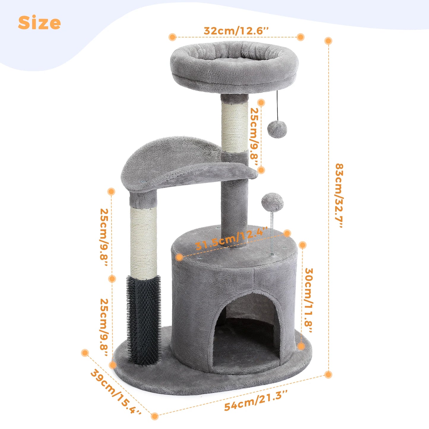 Multi-Level Tower for Large Cats with Cozy Hammock
