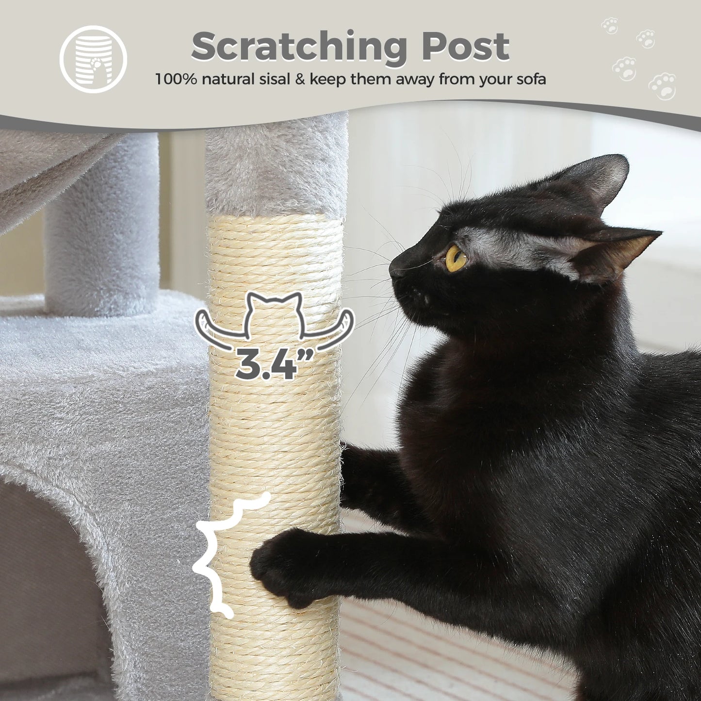 Multi-Level Cat Tower with Scratching Posts