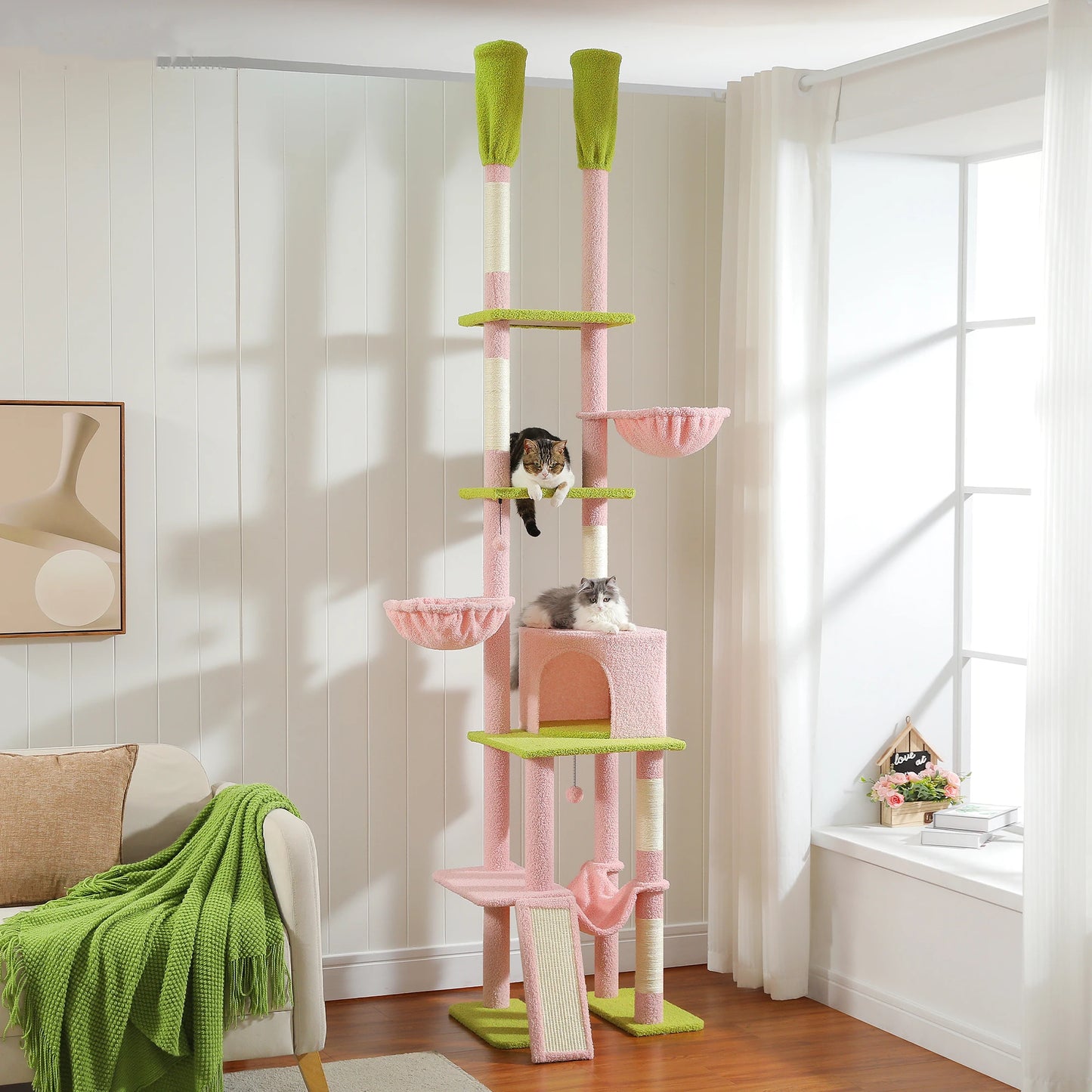 Floor to Ceiling, Adjustable Height Cat Tree