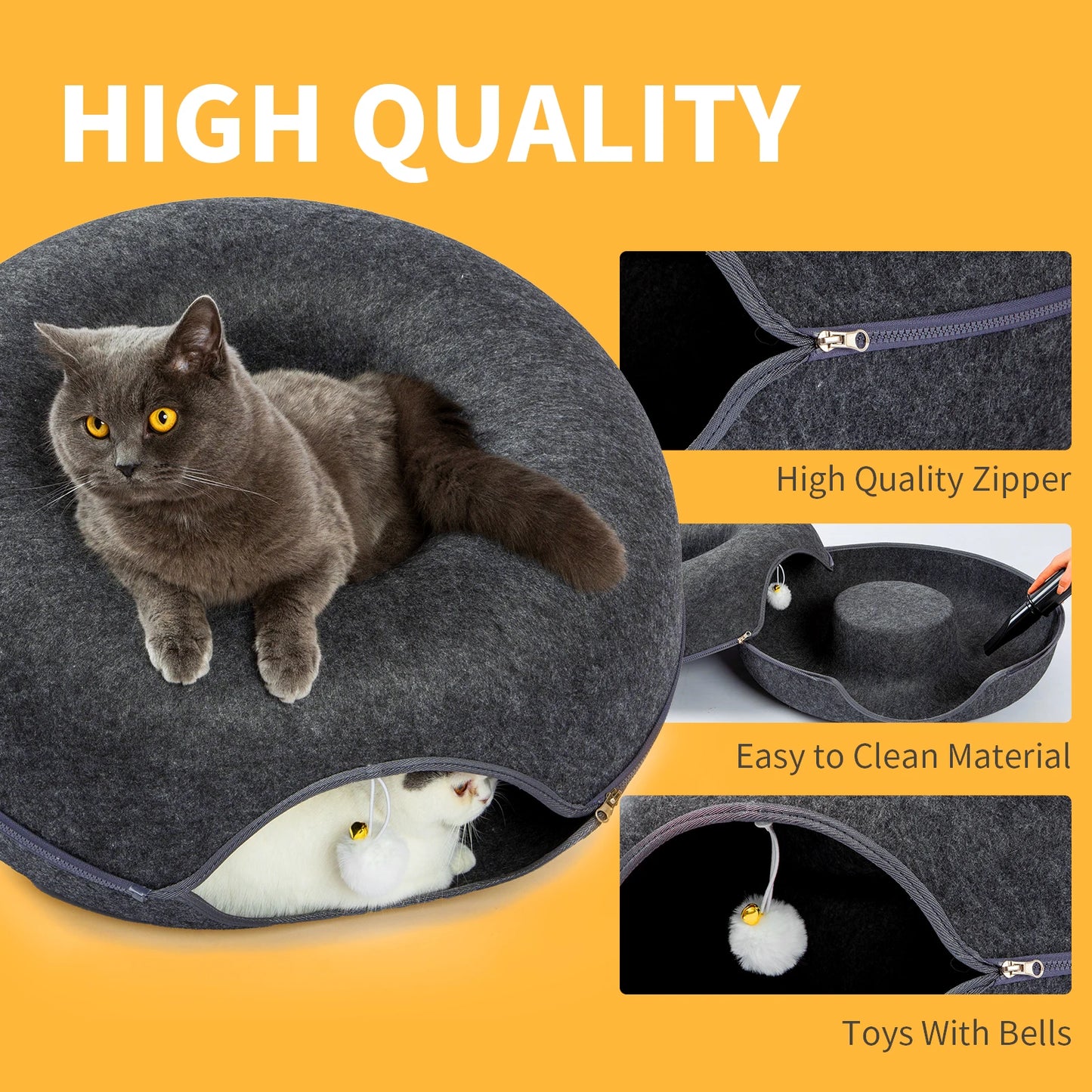 24 Inch Large Donut Cat Bed -
