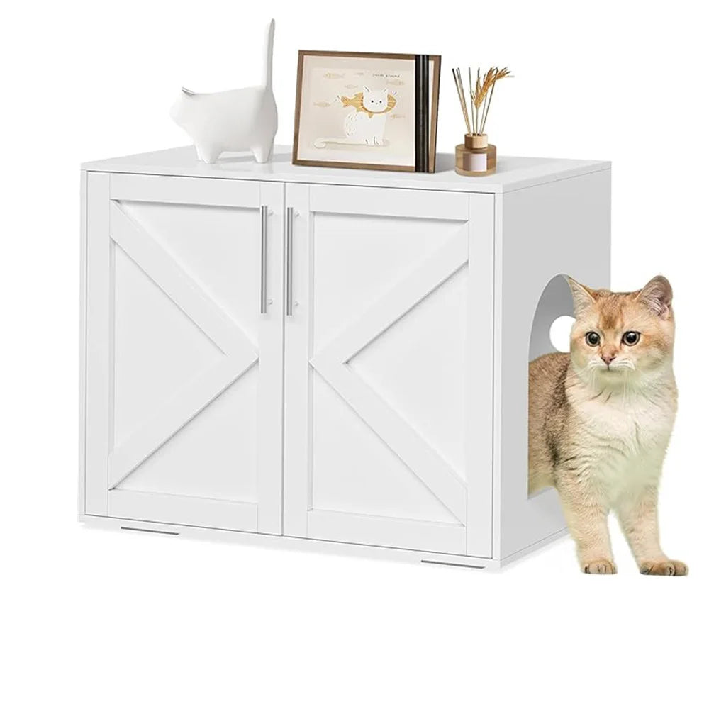 Hidden Litter Box Furniture, TV Stand, Cabinet