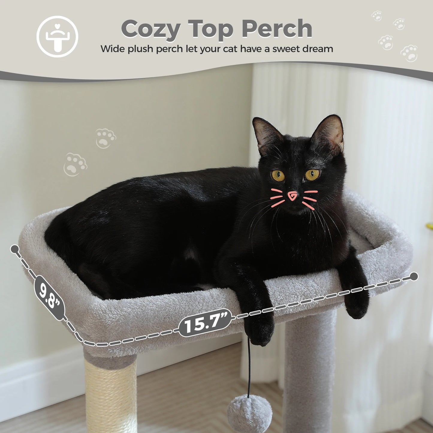 Multi-Level Cat Tower with Scratching Posts