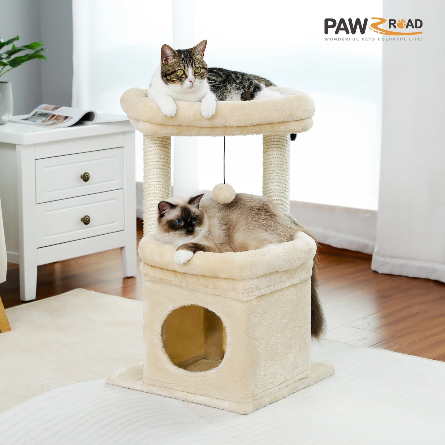 Cat Tree Condo with Scratching Post