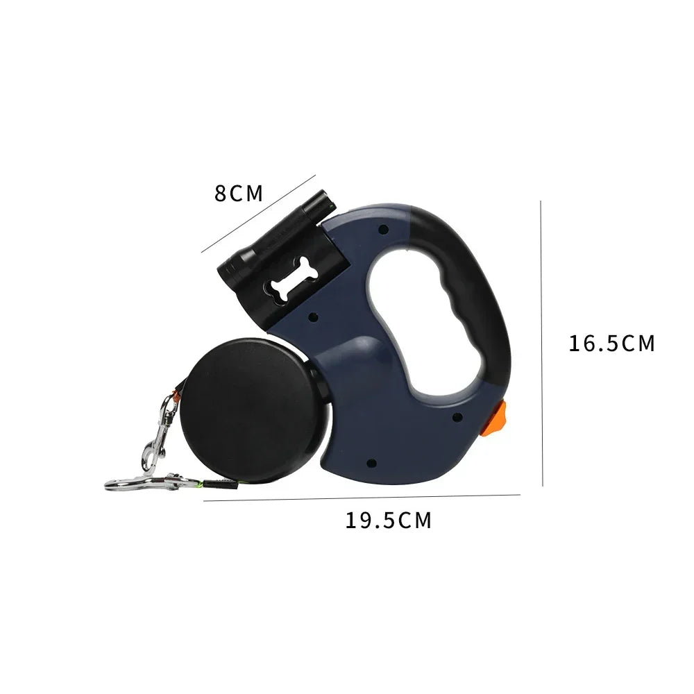 Retractable Dual Dog Leash with LED Light, 360 Swivel-No Tangle