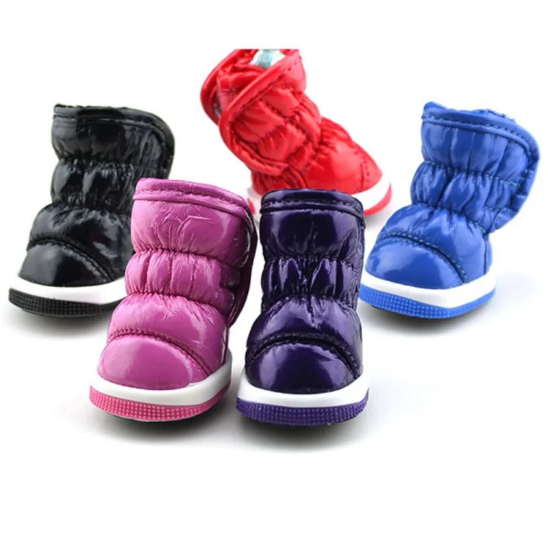4pcs/sets Winter Waterproof Dog Snow Boots For Small Dogs