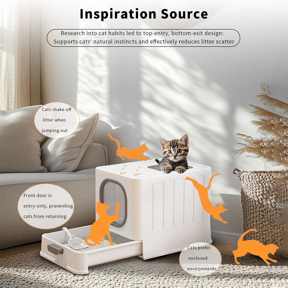 Large Covered Cat Litter Box