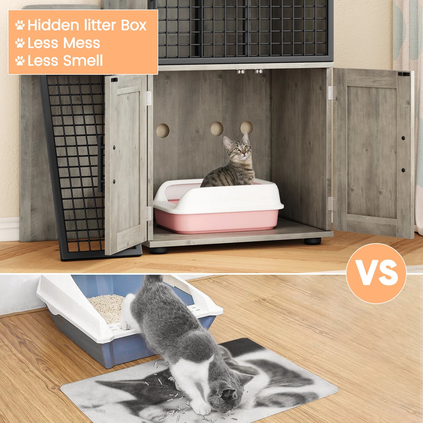 Cat Litter Box Enclosure with Platform