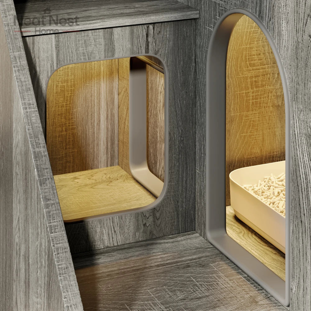 Cat Litter Box Enclosure with Light