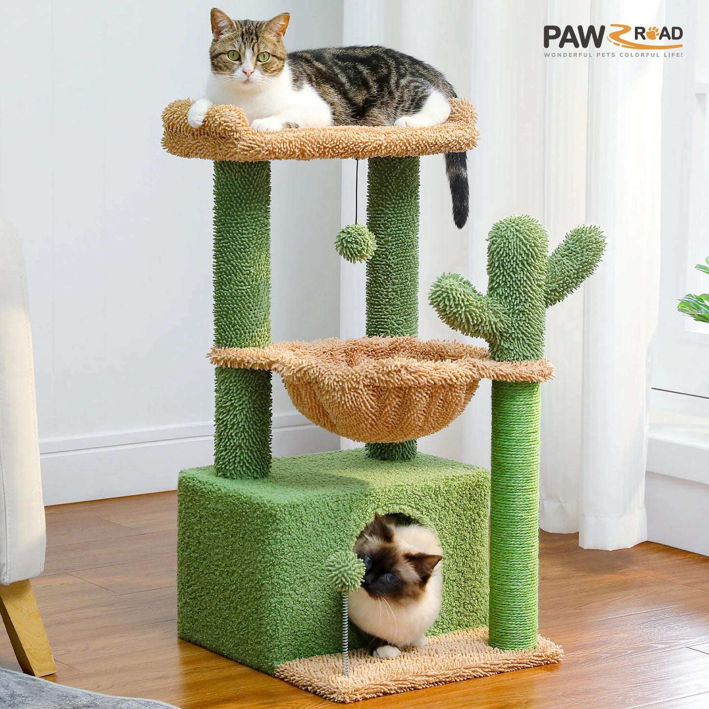 Multi-Level Cat Tower with Scratching Posts