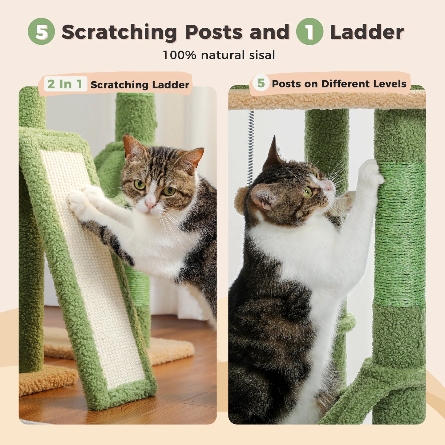 Floor to Ceiling, Adjustable Height Cat Tree