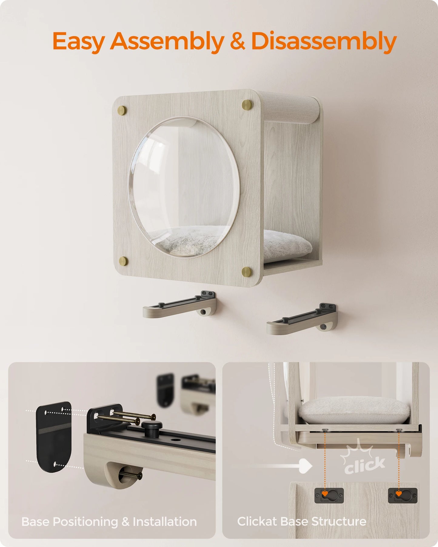 Cat Wall Condo with Hammock and Observation Window,