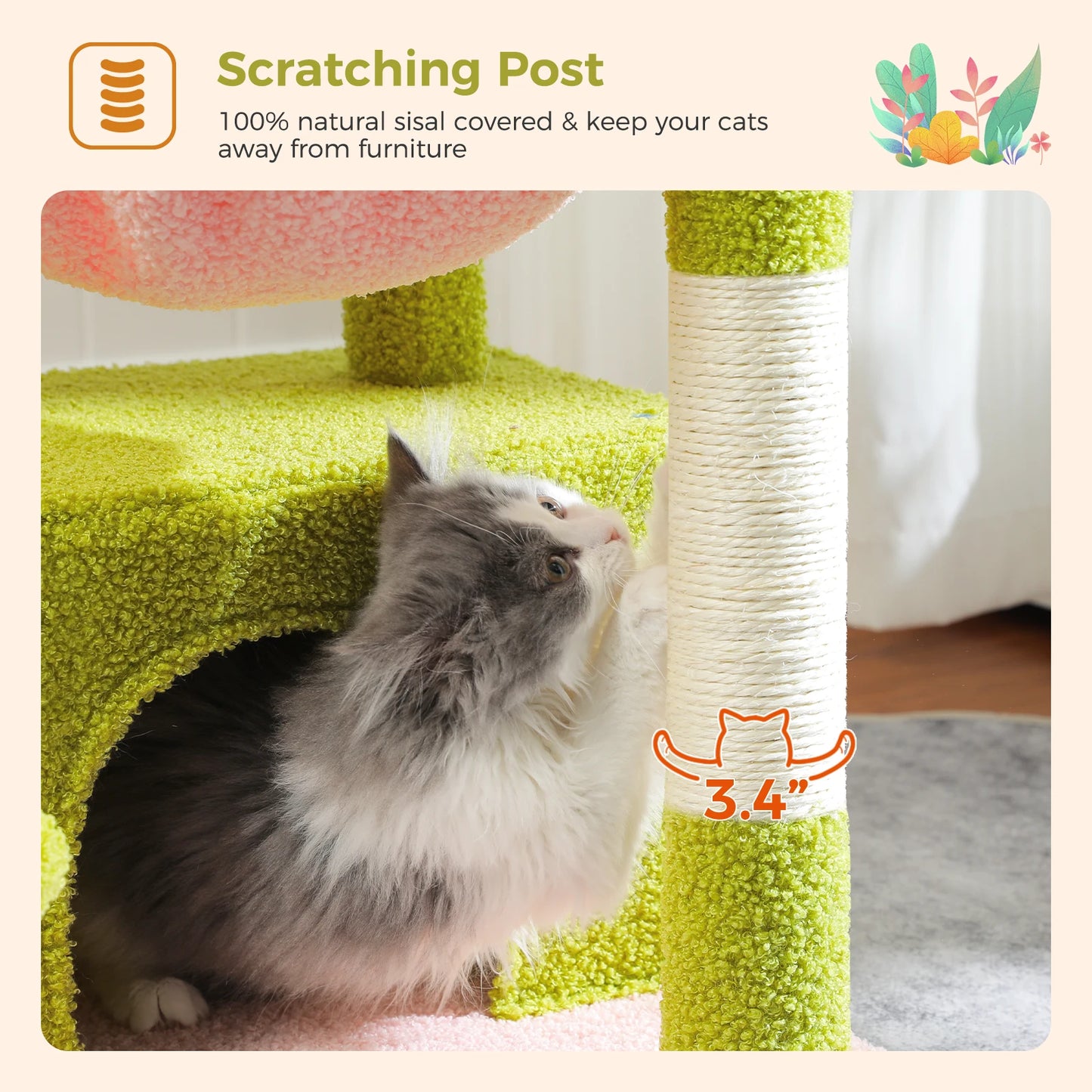 Multi-Level Cat Tower with Scratching Posts